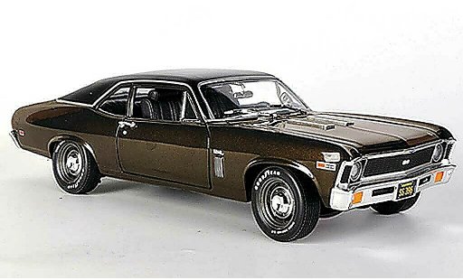 Chevrolet Nova SS 1/18 Ertl 1969 396 bruin/matzwart modelauto