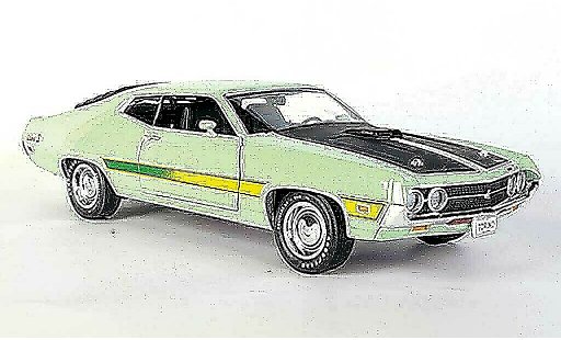 Ford Gran Torino Cobra 1/18 Ertl groen/matzwart 1971 modelauto