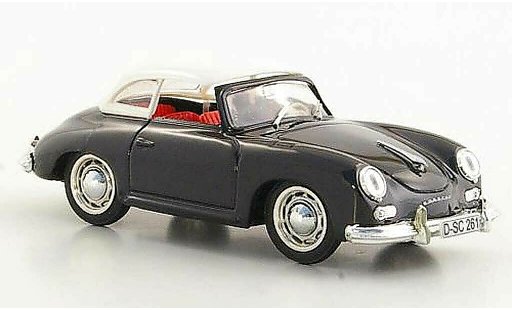 Porsche 356 1952 1/43 Brumm Hardtop zwart/wit modelauto
