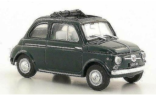 Fiat 500 D 1/43 Brumm groen geoffnetes vouwdak 1960 modelauto