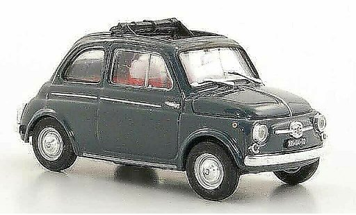 Fiat 500 D 1/43 Brumm grijs geoffnetes vouwdak 1960 modelauto