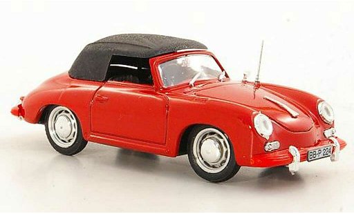 Porsche 356 1963 1/43 Brumm C Cabriolet rood modelauto