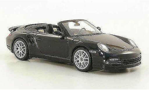 Porsche 911 Turbo 1/43 Minichamps cabriolet S zwart 2010 modelauto