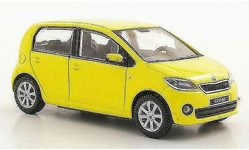 Skoda Citigo 5 portes 1/43 Abrex geel 5- 2012 modelauto