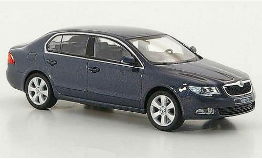 Skoda Superb 2009 1/43 Abrex II blauwgrijs modelauto