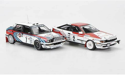 Toyota Celica GT Four 1/43 HPI 1990 Lancia + 2er-Set: Delta HF 16V No.7 en No.2 D.Auriol / C.Sainz Rally Monte Carlo modelauto