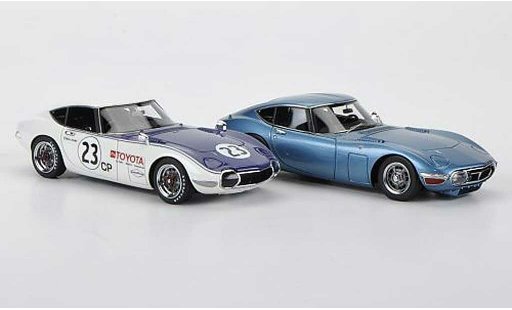 Toyota 2000 GT 1968 1/43 HPI 2000GT-Set: MF12L blauw en No.23 D.Jordan SCCA modelauto