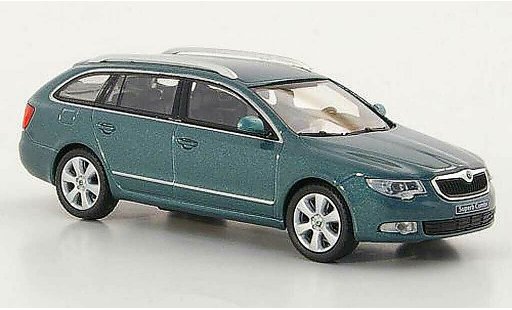 Skoda Superb 2009 1/43 Abrex II Combi grijsgroen modelauto