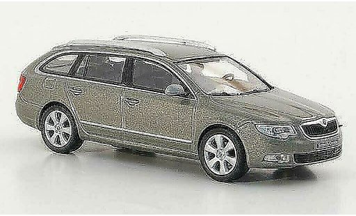 Skoda Superb 2009 1/43 Abrex II Combi grijsbeige modelauto