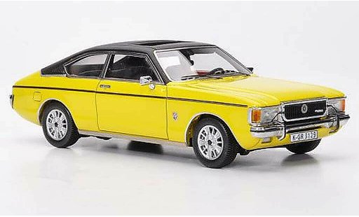 Ford Granada Coupe 1/43 Neo MKI geel/zwart 1976 modelauto