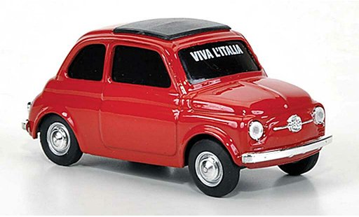 Fiat 500 D 1/43 Brumm VIVA Italia rood 1960 modelauto