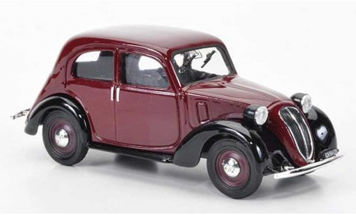 Fiat 1100 508C 1/43 Brumm roodzwart 1937 modelauto