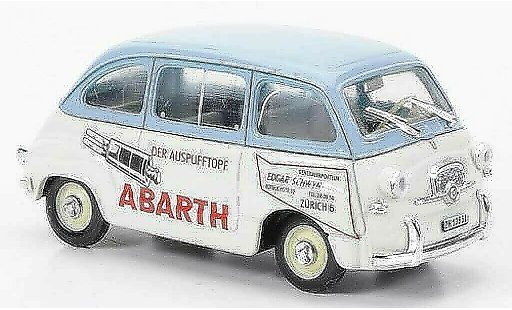 Fiat 600 Multipla 1/43 Brumm D Abarth blauw/wit Der Auspufftopf 1960 modelauto