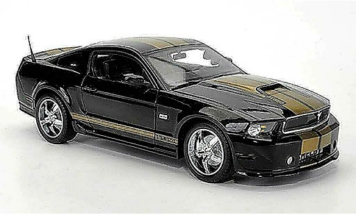 Shelby GT 350 2012 1/18 Shelby Collectibles zwart avec goldenen bandes modelauto