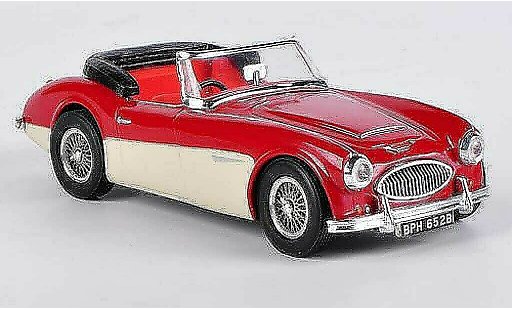 Austin Healey 3000 roadster 1/43 Vitesse open tartan rood/ivory modelauto