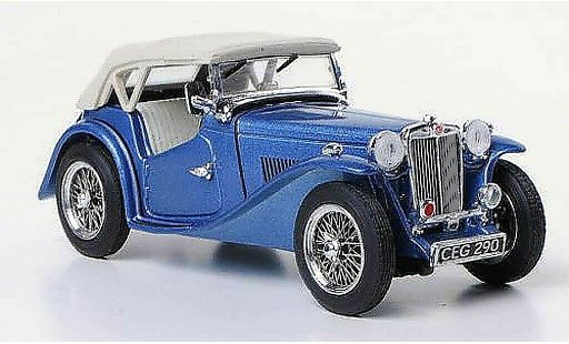 MG TC Base 1/43 Vitesse blauw RHD modelauto