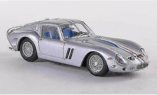 Ferrari 250 GTO 1963 1/43 Brumm grijs(blauw-wit-rood-strepen) modelauto