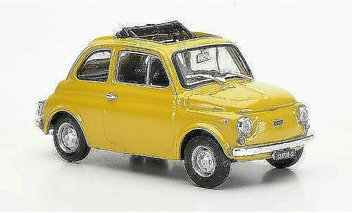 Fiat 500 R 1/43 Brumm beige ge?ffnetes vouwdak 1972 modelauto