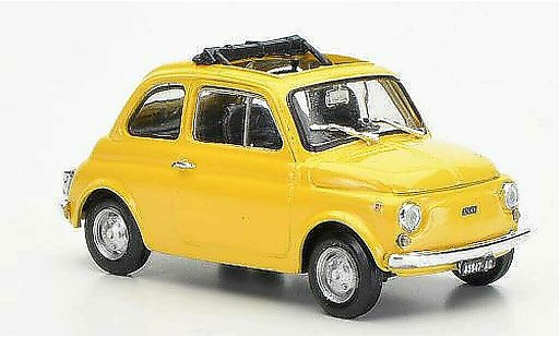 Fiat 500 R 1/43 Brumm geelbeige ge?ffnetes vouwdak 1972 modelauto