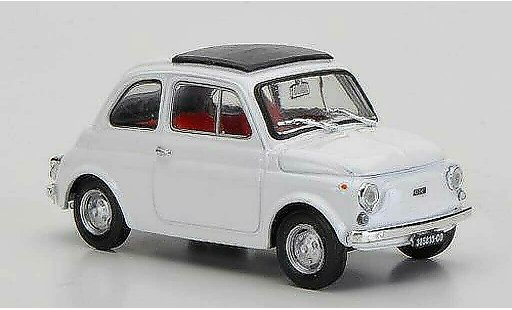 Fiat 500 R 1/43 Brumm wit geslotenes vouwdak 1972 modelauto
