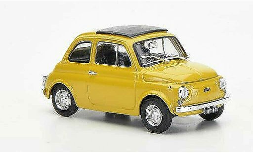 Fiat 500 R 1/43 Brumm beige geslotenes vouwdak 1972 modelauto