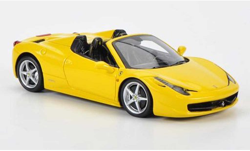 Ferrari 458 Italia Spider 1/43 Fujimi geel 2012 modelauto