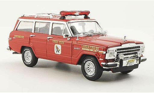 Jeep Wagoneer Base 1/43 Premium X Lakes Fire rood 1989 modelauto