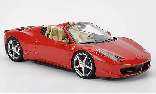 Ferrari 458 Italia Spider 1/18 MR Collection rood Interieurfarbe: beige modelauto