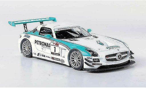 Mercedes SLS GT3 1/43 Ebbro AMG No.1 Petronas Syntium N.Taniguchi / F.Hairuman / D.Ang / M.Yanagida Super Taikyu 2012 modelauto