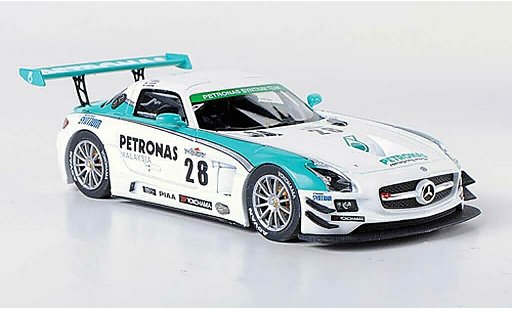 Mercedes SLS GT3 1/43 Ebbro AMG No.28 Petronas Syntium M.Moh / T.Kataoka / J.Lester / R.Ritchie Super Taikyu 2012 modelauto
