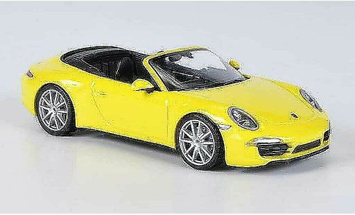 Porsche 911 4S 1/43 Minichamps Carrera Cabriolet geel 2012 modelauto