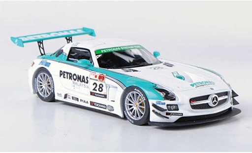 Mercedes SLS GT3 1/43 Ebbro AMG No.28 Petronas Syntium M.Moh / T.Kataoka / J.Lester / R.Ritchie 12h Merdeka 2011 modelauto