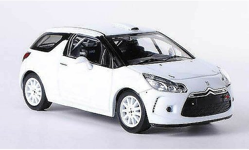 DS Automobiles DS3 R3 1/43 IXO wit Plain Body Version 2010 modelauto