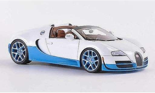 Bugatti Veyron Grand Sport 1/43 Look Smart 16.4 wit/blauw Paris Motorshow 2012 modelauto