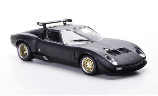 Lamborghini Miura Jota 1/43 FrontiArt SVR mat zwart 1972 modelauto