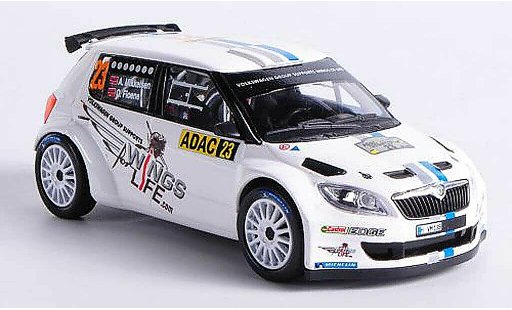 Skoda Fabia S2000 1/43 Abrex No.23 A.Mikkelsen / O.Floene ADAC Rally Duitsland 2012 modelauto
