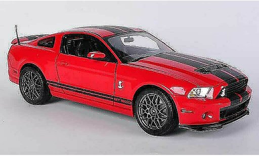 Shelby GT 500 2013 1/18 Shelby Collectibles rood/matzwart modelauto