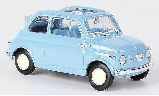 Fiat 500 Nuova 1/43 Brumm Economica blauw vouwdak geoffnet 1957 modelauto