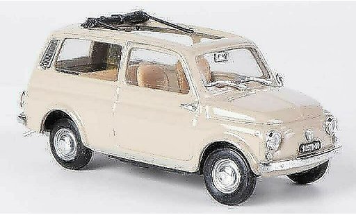 Fiat 500 Giardiniera 1/43 Brumm beige vouwdak geoffnet 1965 modelauto