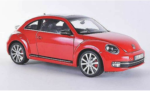 Volkswagen Beetle Base 1/18 Welly rood/zwart 2012 modelauto