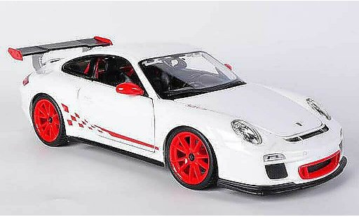 Porsche 911 GT3 RS 1/18 Burago wit/rood modelauto