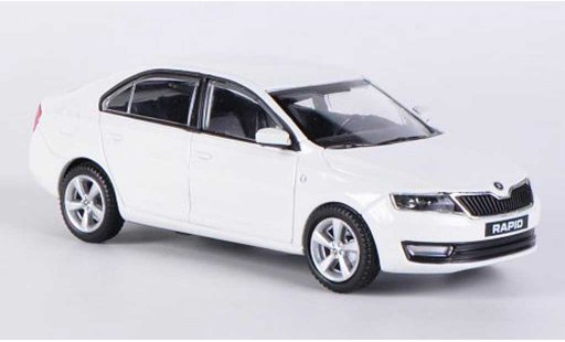 Skoda Rapid Base 1/43 Abrex wit 2012 modelauto