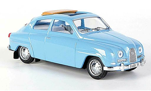 Saab 96 Base 1/43 Skandinavisk blauw geoffnetes vouwdak 10 modelauto