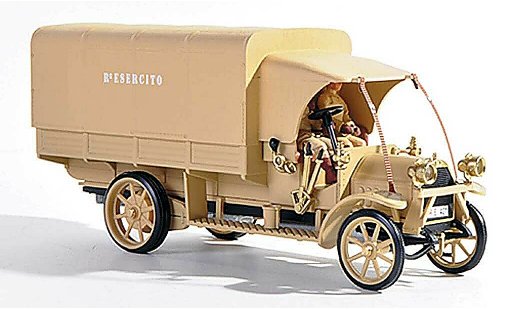 Fiat 18 Autocarro 1/43 Rio BL Italienische Armee Der Konig der Wuste + 2 Figuren 1919 modelauto