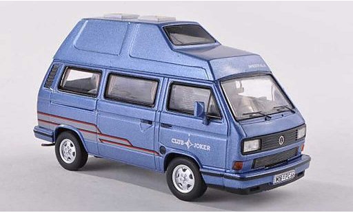 Volkswagen T3 Base 1/43 Premium ClassiXXs Westfalia Clubjoker blauw modelauto
