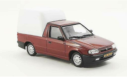 Skoda Felicia Pick-Up 1/43 Abrex rood/wit 1996 modelauto