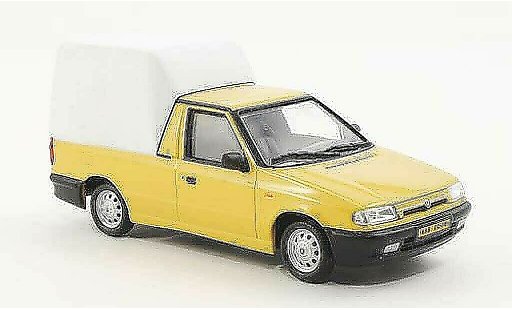 Skoda Felicia Pick-Up 1/43 Abrex geel/wit 1996 modelauto