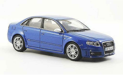 Audi RS4 berline 1/43 Minichamps (Typ B7) blauw 2006 modelauto