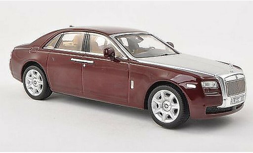 Rolls Royce Ghost Base 1/43 IXO zwart-rood/grijs LHD 2009 modelauto