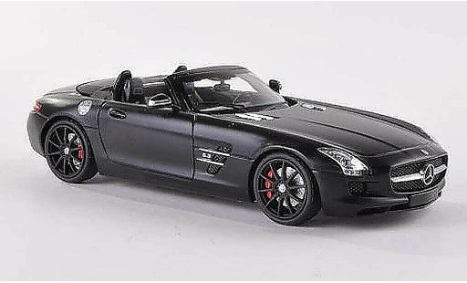 Mercedes SLS Roadster 1/43 Schuco AMG (R197) matzwart modelauto